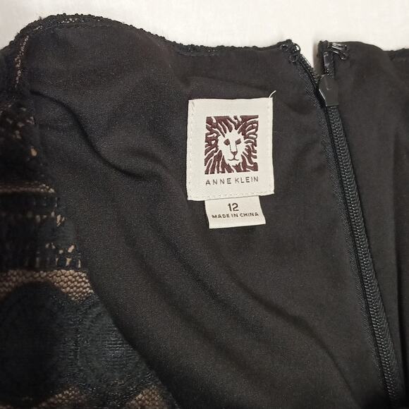 ANNE Klein chic sleeveless black dress lined sheath knee-length dress size 12 - Picture 2 of 14